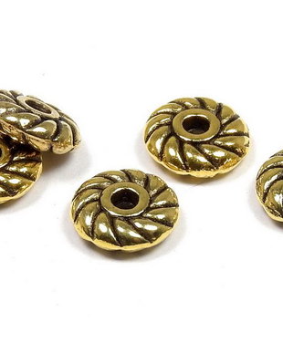 Distantier metalic, auriu antichizat, 6x2 mm