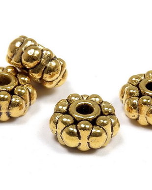 Distantier metalic, auriu antichizat, 6x3 mm