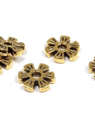 Distantier metalic, auriu antichizat, 8x8 mm