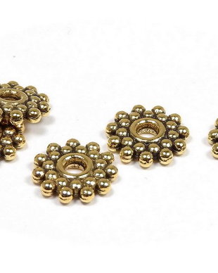 Distantier metalic, auriu antichizat, 9x1 mm
