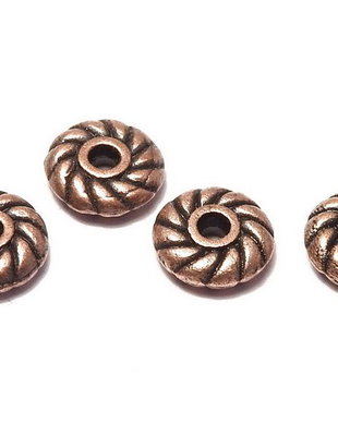 Distantier metalic, cupru, 6x2 mm