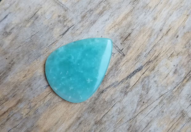 Cabochon amazonit, 39x29x3.5 mm