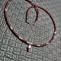 Colier argint granat minimalist boho chic trendy - Transport gratuit