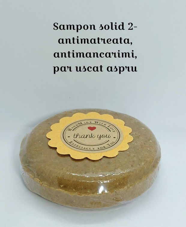 Sampon solid 2- antimatreata, antimancarimi scalp, par uscat aspru