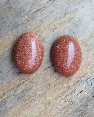 Cabochon goldstone (piatra soarelui) 14x10x5 mm