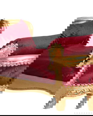 Canapea baroc pentru animale cu tapiterie burgund