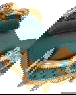 Canapea baroc pentru animale cu tapiterie verde