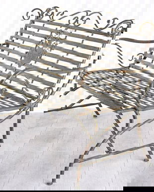 Banca din fier forjat antik brown