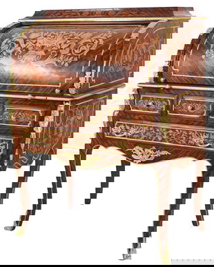 Secretaire baroc din lemn masiv furniruit