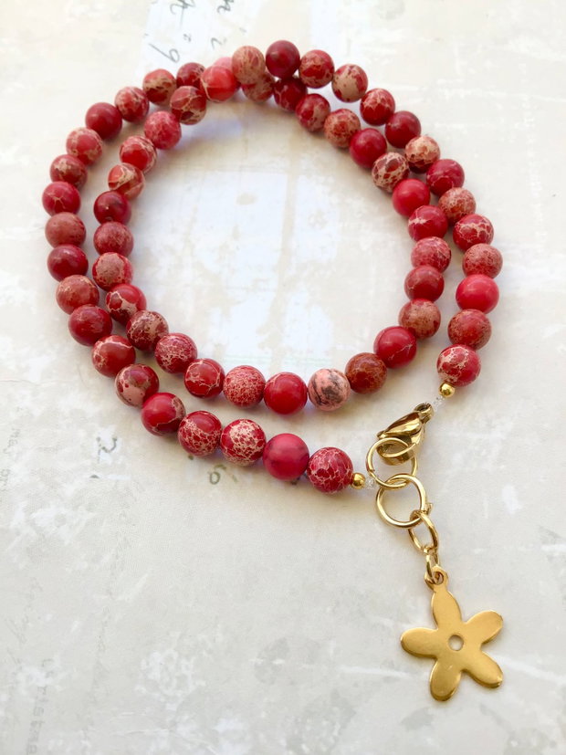 Colier CHOKER regalit rosu