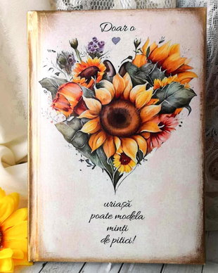 Agenda personalizata - tema floarea soarelui