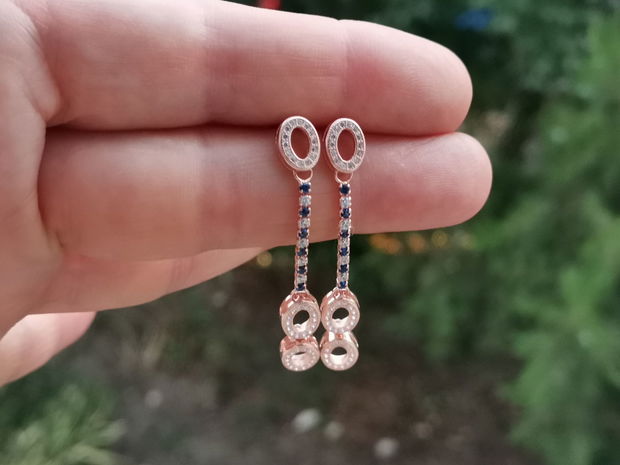 Cercei argint & cubic zirconia