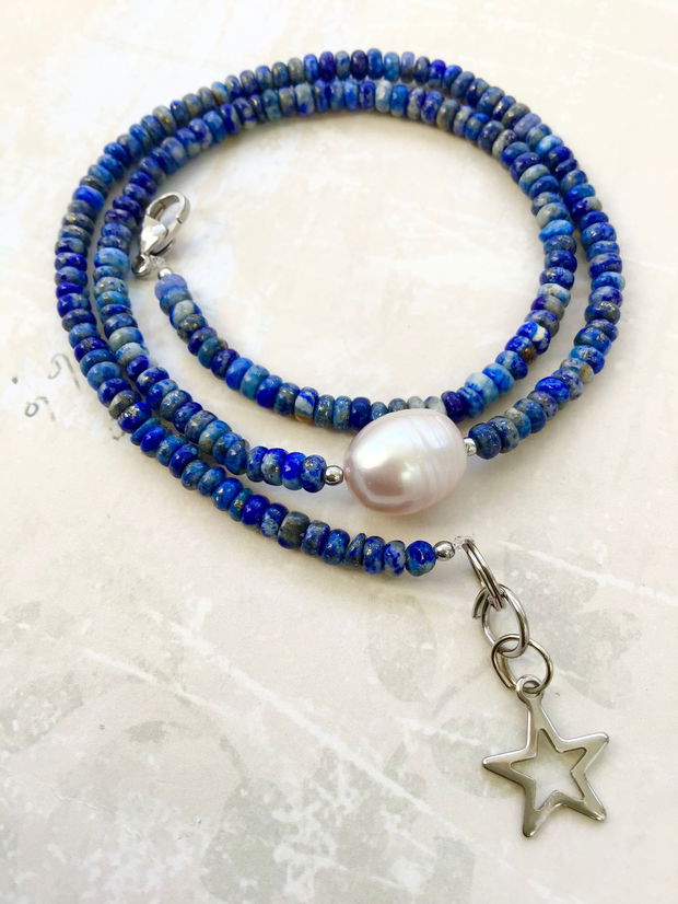 Colier CHOKER lapis lazuli natural