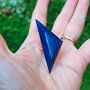Inel Lapis lazuli si Argint 925 - IN1411 - Inel albastru reglabil, cadou sotie, inel cadou, bijuterii cadou, bijuterii lapis lazuli, inel triunghiular, cristale vindecatoare, cristaloterapie, cristale de colectie