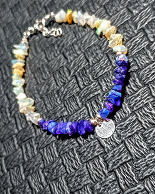 Bratara argint opal de foc etiopian brut charm argint minimalista boho chic trendy - Transport gratuit