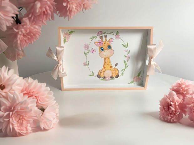 Set MOȚ/TURTĂ PERSONALIZAT pictat/ Tematică Baby Giraffe