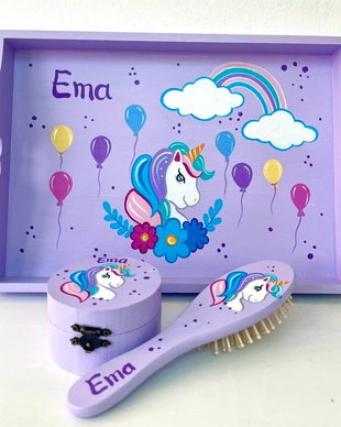 Set Mot pictat cu Unicorn