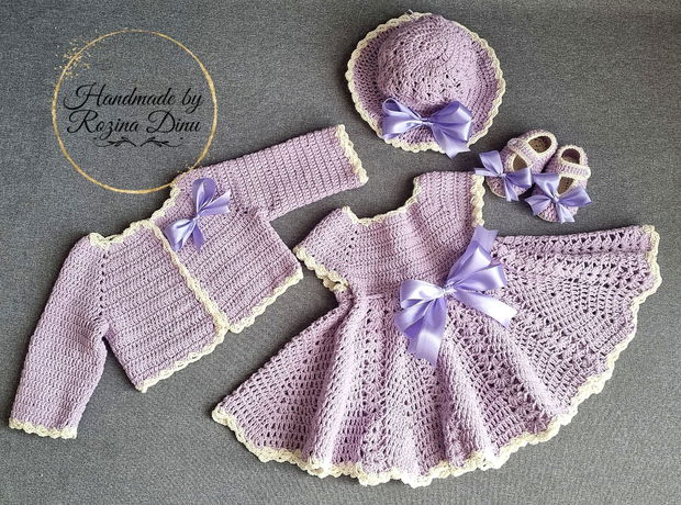 Set de botez lavanda