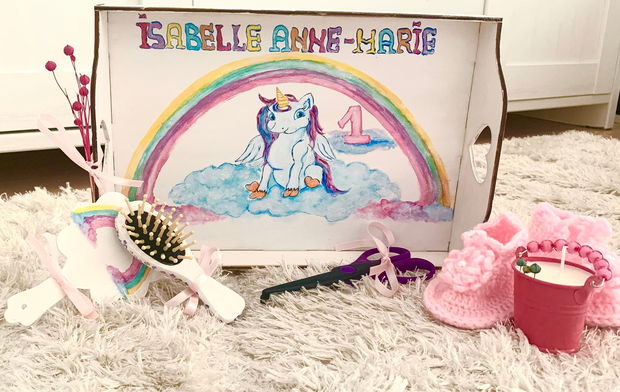 Set Moț Unicorn roz fetițe Personalizat