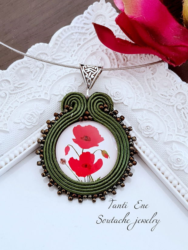 Pandantiv soutache cu maci, Pandantiv oliv