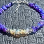 Bratara argint opal de foc etiopian brut boho chic trendy cadou - Transport gratuit