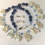 SET~DAY AND NIGHT~perle baroc,perle de cultură,jad fatetat,agate druzy mate,cristale sticlă,accesorii argintii