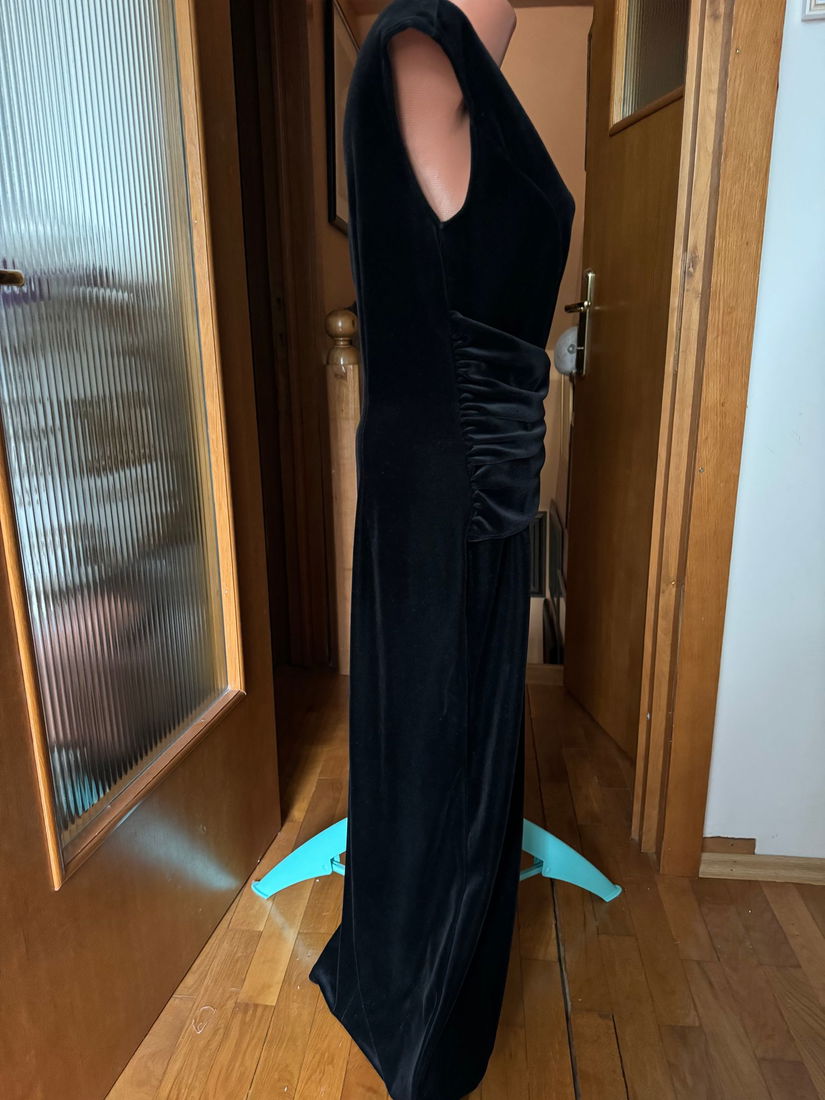 ELEGANȚĂ ROCHIE CATIFEA ELASTICĂ ARIELLA LONDRA MĂRIME 40E