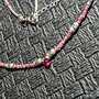 Colier argint diamant brut roz rubin minimalist boho chic trendy cadou - Transport gratuit