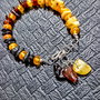 Bratara argint ambra chihlimbar jad gradient degrade boho chic trendy - Transport gratuit
