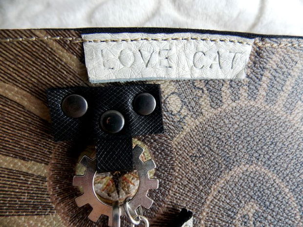 Geanta piele naturala+piele ecologica*Love Cat*Crossbody bag