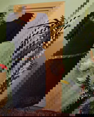 Rochie neagra din in, subtire