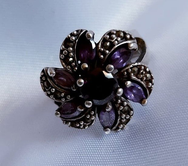 Ametist & Marcasite ~ Vintage