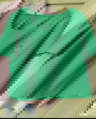 Bluza brodata, verde