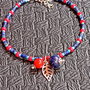 Bratara argint lapis lazuli coral turcoaz reconstruit heishi disc charm minimalist boho chic trendy - Transport gratuit