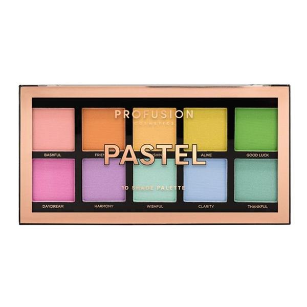 Paleta Farduri Vegane, 10 Nuante - Profusion Cosmetics Pastel, 103 g