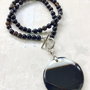 Colier agate dantela onix negru