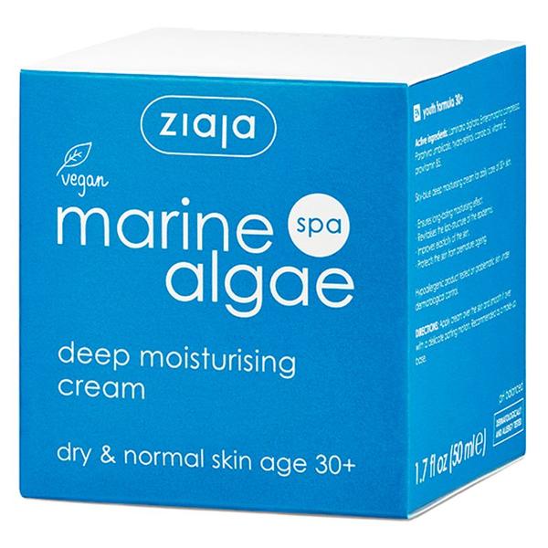 Crema Intensiv Hidratanta 30+ - Ziaja Marine Algae Spa Deep Moisturising Cream Dry &amp; Normal Skin Age 30+, 50 ml