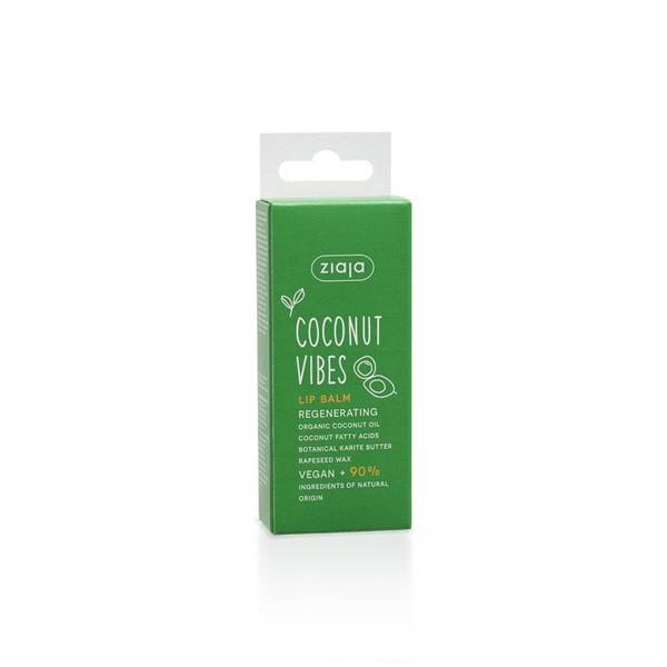 Balsam de Buze - Ziaja Coconut Vibes Lip Balm Regenerating Organic Coconut Oil, 10 ml