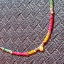 Rezervat Colier argint opal de foc etiopian safir galben rubin smarald ombre gradient degradelant argint minimalist boho chic trendy - Transport gratuit