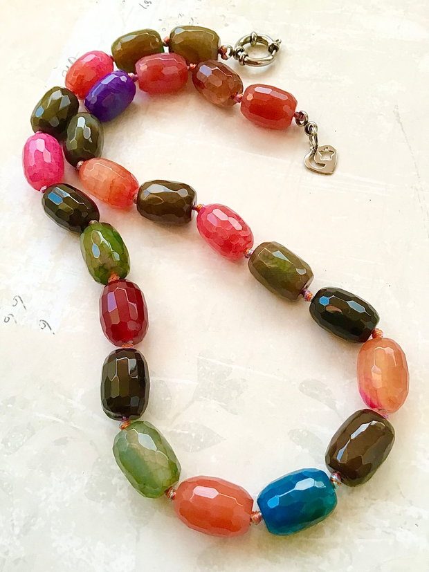 Colier agate colorate
