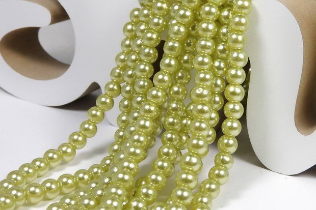 Perle din sticla, 6 mm, vernil-67A