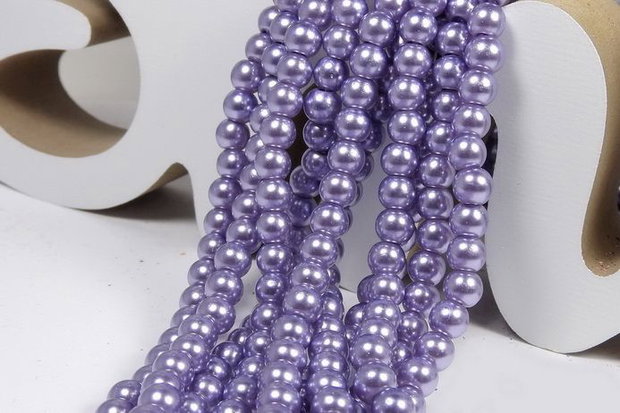 Perle din sticla, 6 mm, mov-27A