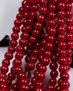 Perle din sticla, 6 mm, grena-74