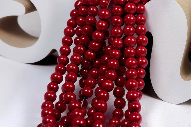 Perle din sticla, 6 mm, grena-74