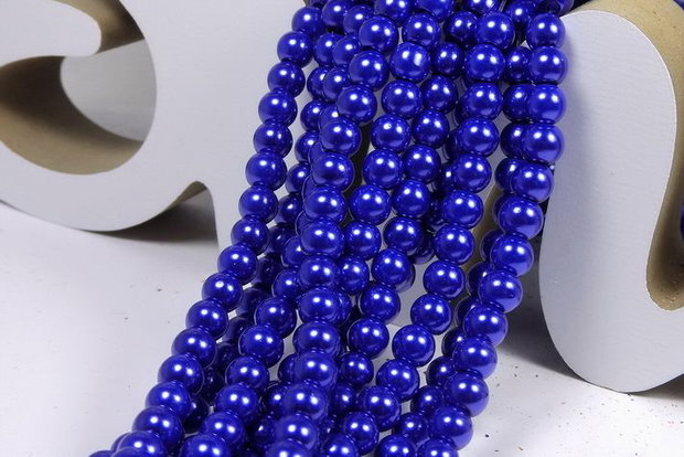 Perle din sticla, 6 mm, albastru inchis-19