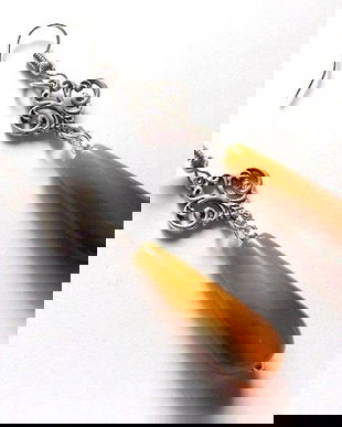 cercei agate verde mustar 46289