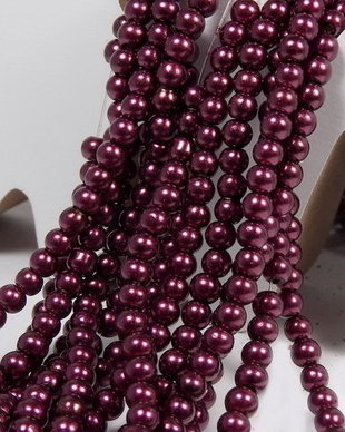 Perle din sticla, 4 mm, visinii-72