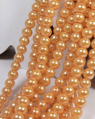 Perle din sticla, 4 mm, portocaliu inchis-36
