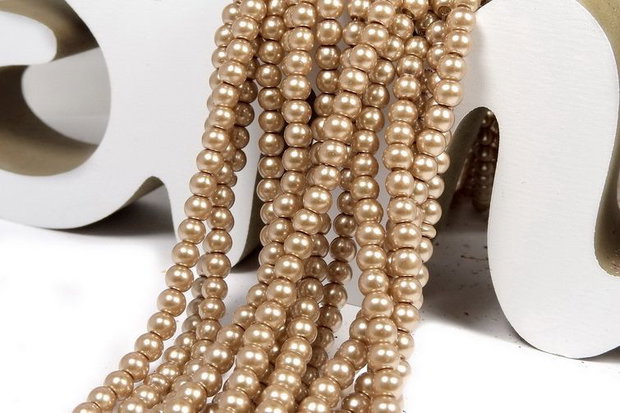 Perle din sticla, 4 mm, nisip-50