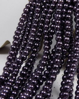 Perle din sticla, 4 mm, mov inchis-20